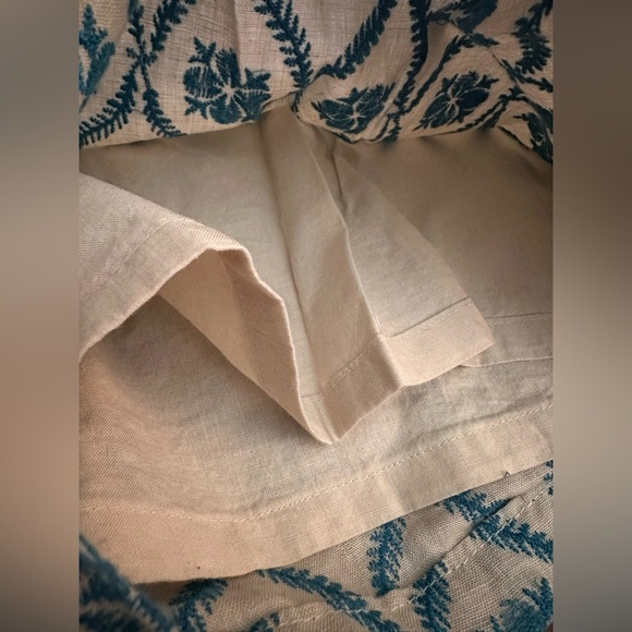 NWOT Ann Taylor LOFT Embroidered Floral Linen Riviera Shorts Size 14 - Picture 4 of 7